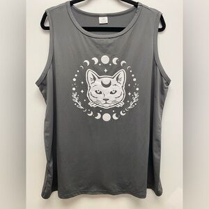 4 for $25 🌙 Mystic Moon Cat Graphic Tank 🐱- 2X